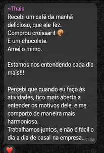 Print de mensagem enviada por Thais O.
