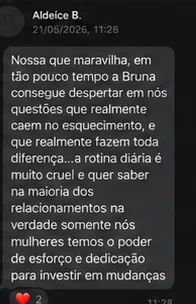 Print de mensagem enviada por Aldêice B.